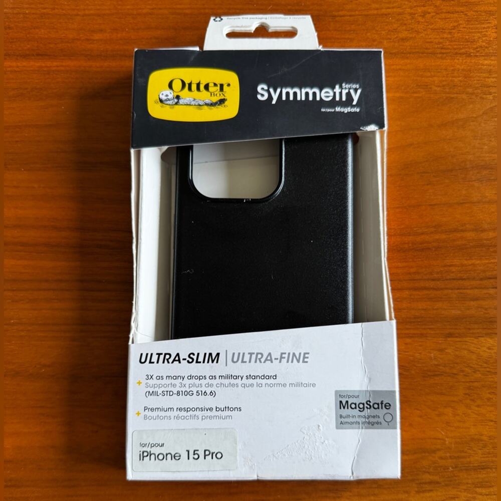 OtterBox iPhone 15 Pro Symmetry Series Case & Glass Screen Protector